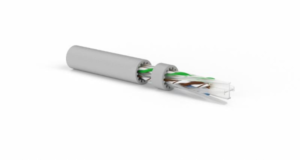 Hyperline UUTP4-C6A-S23-IN-LSZH-GY-500 (500 м) Кабель витая пара, U/UTP, категория 6a (10GBE), 4 пары (23 AWG),(solid), LSZH, серый|424375|Hyperline