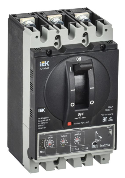 Автоматический выключатель в литом корпусе 3P A 125A 50kA (AR-MCCB-3A-050-0125A-ELSC)
