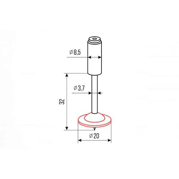 Гвозди монтажные пироксилиновые (шайба круглая, красная, 200 шт) FEDAST (FDPA32-Q2)