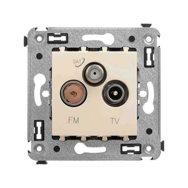Розетка TV-FM-SAT в стену, Avanti, ванильная дымка (4405533)