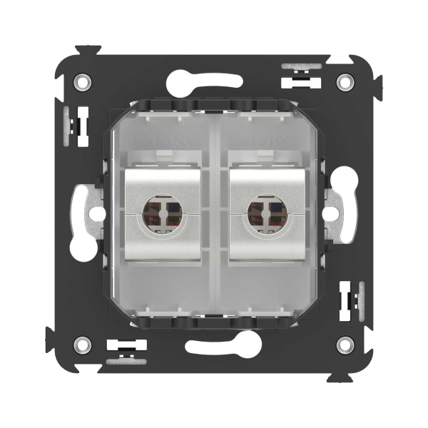 Компьютерная розетка RJ-45 без шторки, кат.5e двойная экранированная Avanti белое облако (4400764)