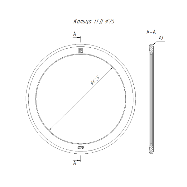 Кольцо уплотнительное для двустенной трубы d75 мм (Промрукав) (PR13.02763)