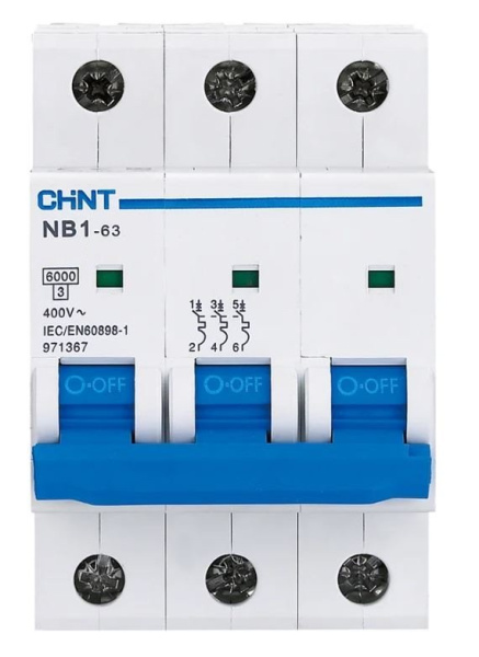 NB1-63 3P 20А 6кА х-ка C (DB) (R) CHINT (179702)