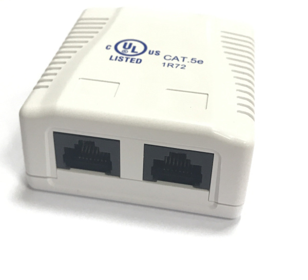 RJ-45-2 (8P8C) CAT5e, 2 выхода (LISTED) компьютерная розетка