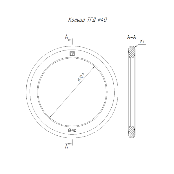 Кольцо уплотнительное для двустенной трубы d40 мм (Промрукав) (PR13.02838)