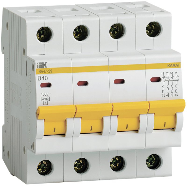 ВА47-29 4P D 40А 4,5кА KARAT (MVA20-4-040-D)