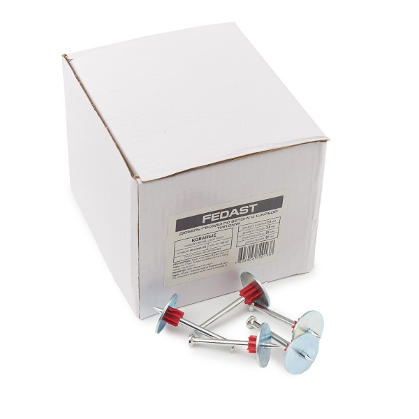 Дюбель гвозди по бетону с шайбой DNW (51 мм, 100 шт) FEDAST (FD-DNW51P8)