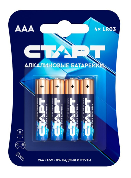 СТАРТ LR03-BL4 (1,5 В, AAA, LR03), упак. 4 шт. БЛИСТЕР