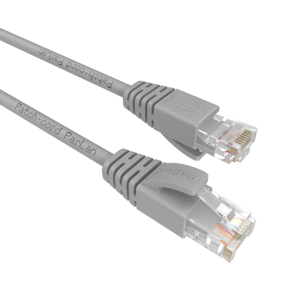 Patch-cord ParLan U/UTP Cat 5e PVC 4х2х0,48 Flex RJ45-RJ45 GY 1m