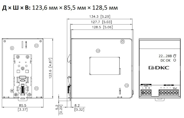 Источник питания однофазный, 480Вт, 20А, 24В (DPSL480W24V)